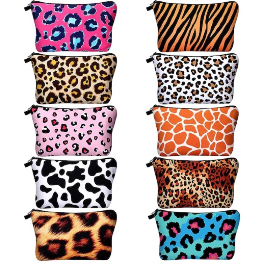 NEW Animal print makeup bags